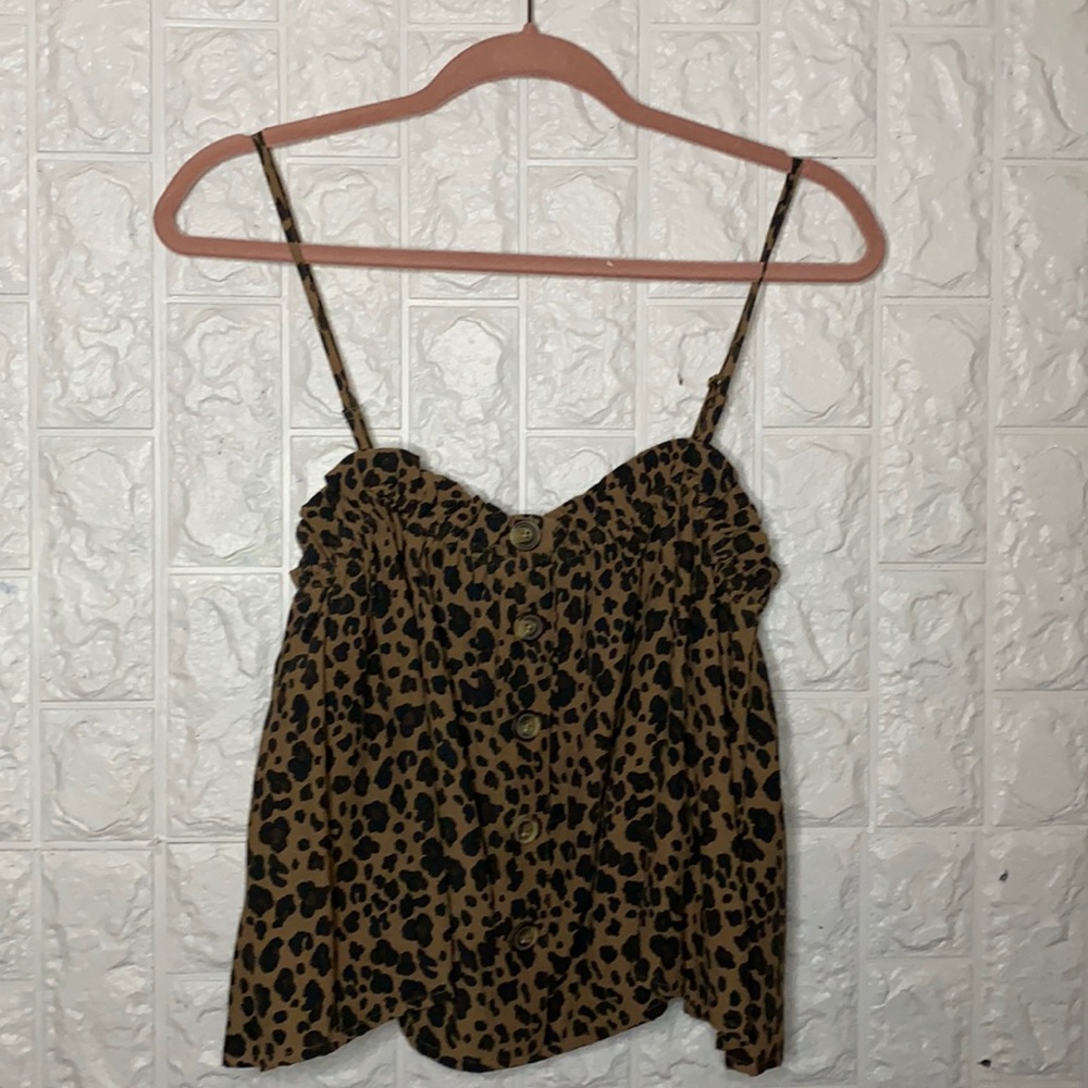 Leopard | Button Down | Crop Cami